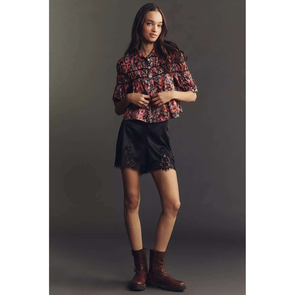 The Leandra Shirred Yoke Blouse by Maeve Women XS Multicolor Anthropologie Boho - Picture 1 of 5